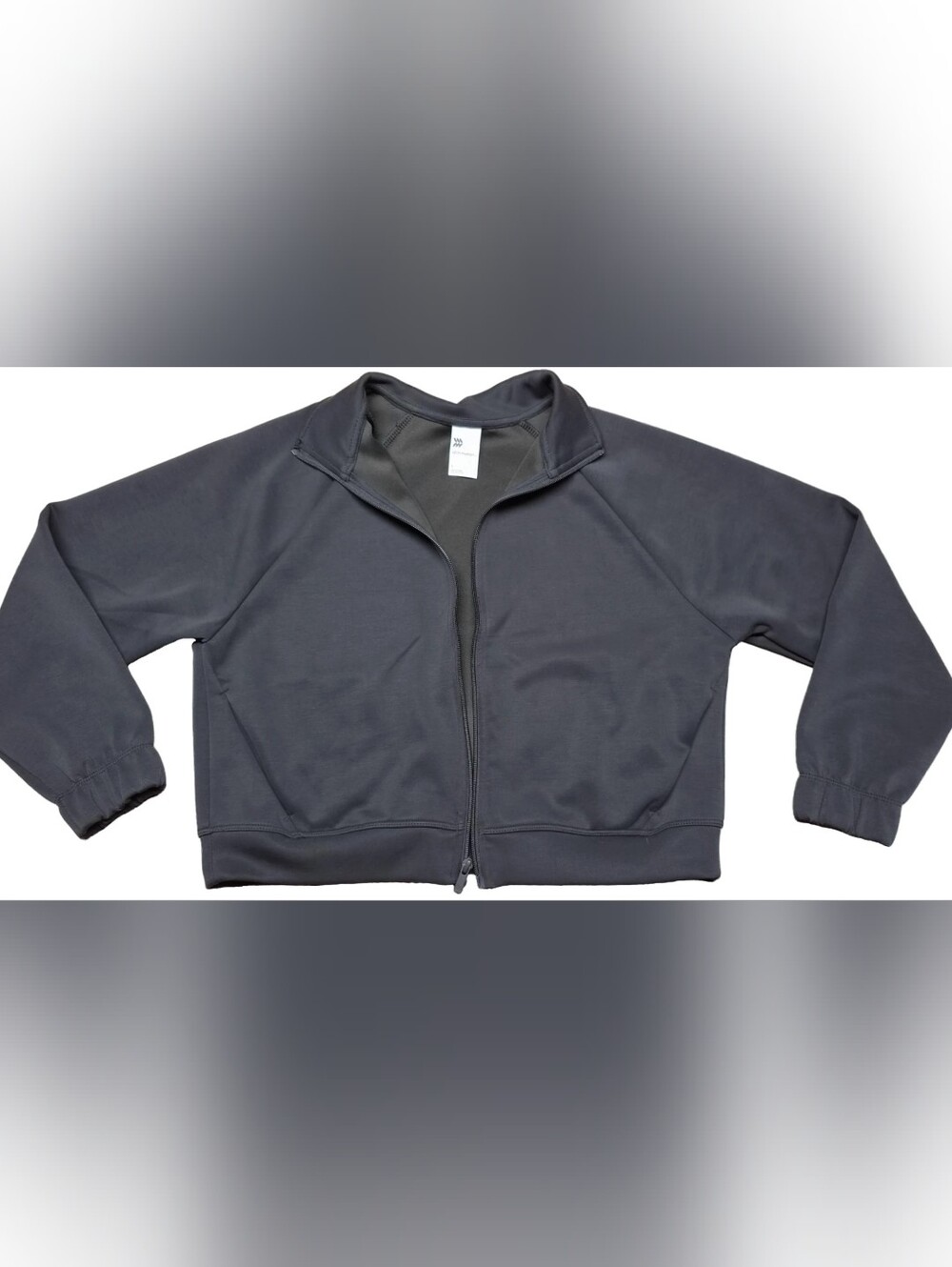 Zippered Crop Jacket in Dark Gray/Black